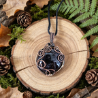 Amethyst Copper Wire Wrapped Pendant Necklace, Handmade Gemstone Statement Pendant, One of a Kind Gift