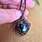 Amethyst Copper Wire Wrapped Pendant Necklace, Handmade Gemstone Statement Pendant, One of a Kind Gift