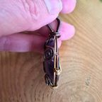 Amethyst Copper Wire Wrapped Pendant Necklace, Handmade Gemstone Statement Pendant, One of a Kind Gift