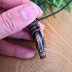 Lapis Lazuli Copper Wire Wrapped Pendant Necklace, Handmade Gemstone Statement Pendant, One of a Kind Gift