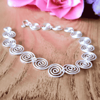 Handmade silver spiral bracelet