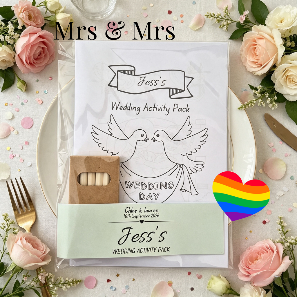 Child Wedding Activity Pack - Age 3 to 9 - Bride & Bride