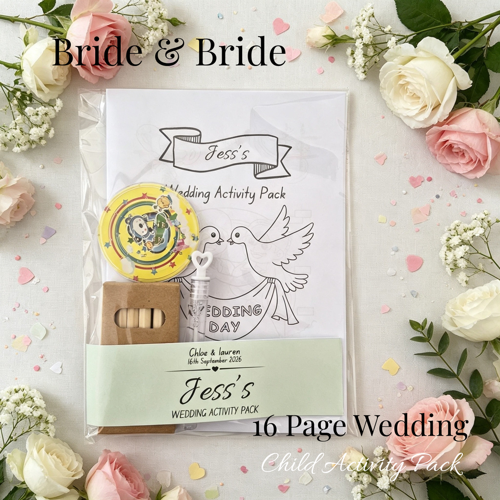 Child Wedding Activity Pack - Age 3 to 9 - Bride & Bride - Medium Pack