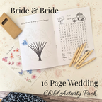 Child Wedding Activity Pack - Age 3 to 9 - Bride & Bride - Medium Pack