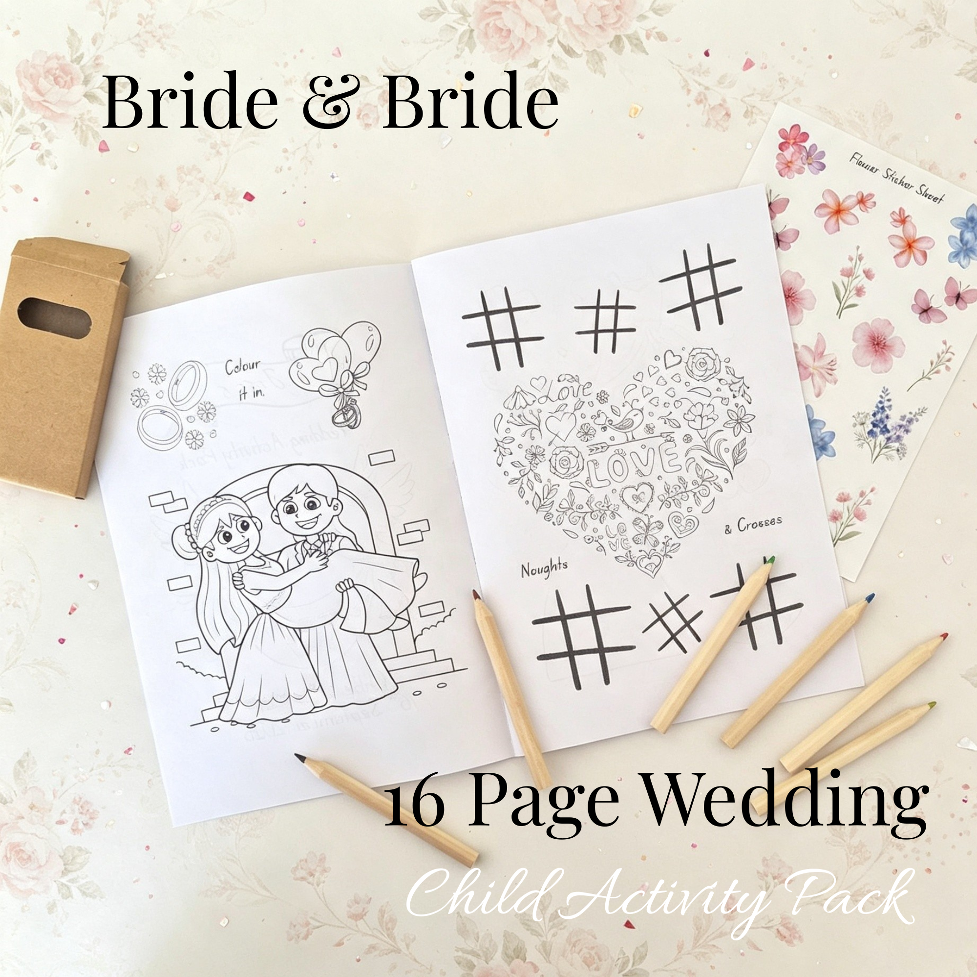 Child Wedding Activity Pack - Age 3 to 9 - Bride & Bride - Large Pack