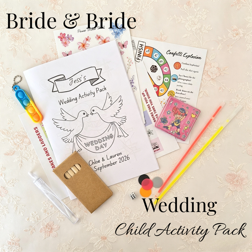 Child Wedding Activity Pack - Age 3 to 9 - Bride & Bride - Large Pack