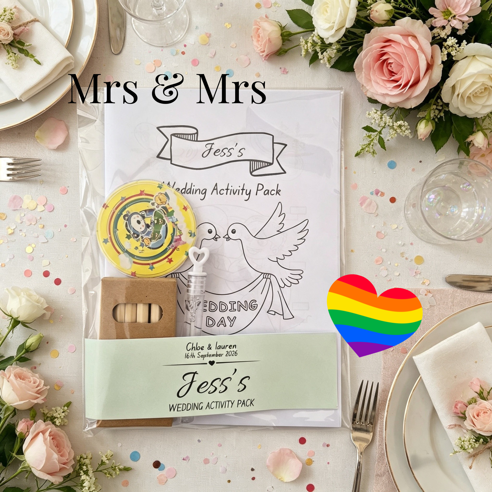Child Wedding Activity Pack - Age 3 to 9 - Bride & Bride - Medium Pack