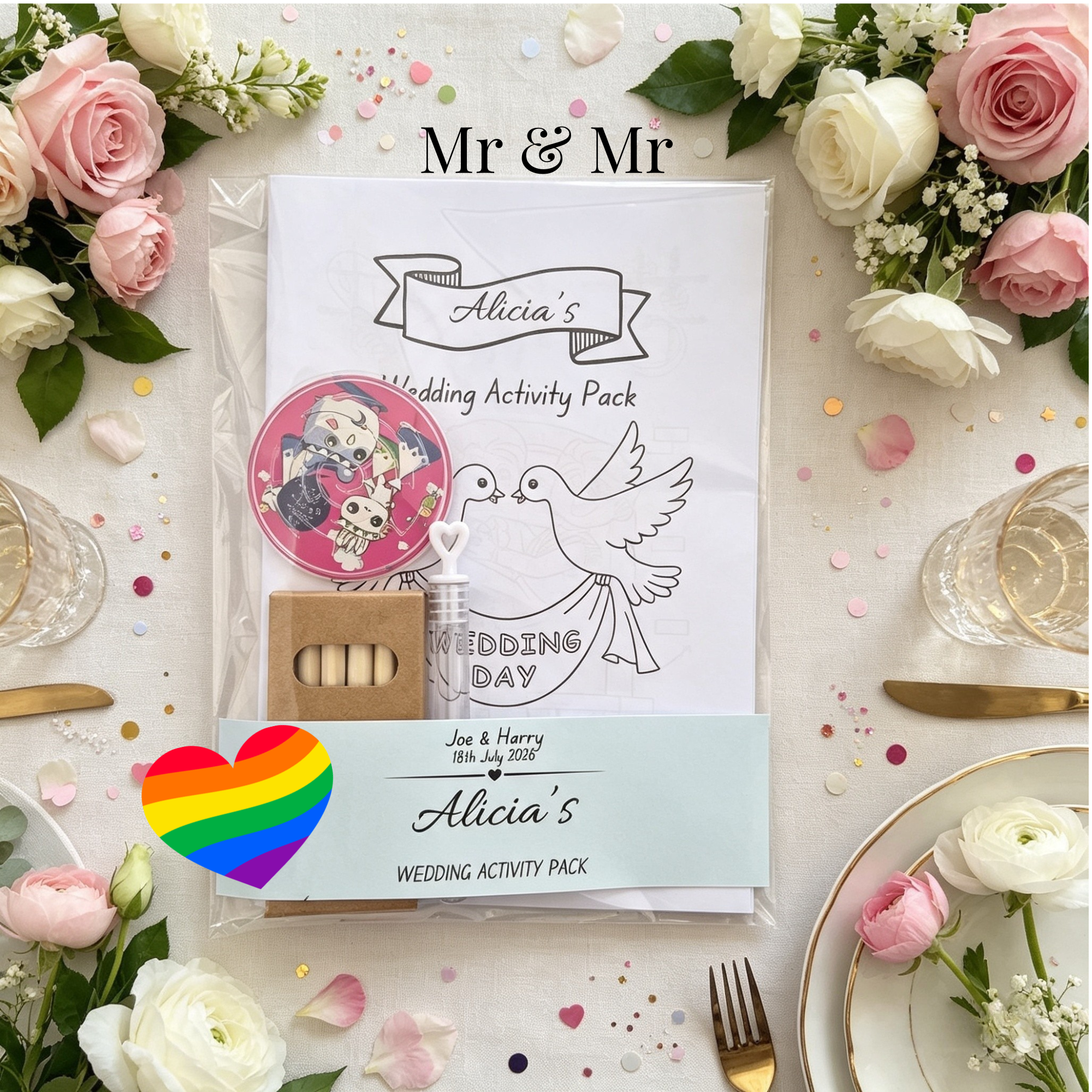 Child Wedding Activity Pack - Age 3 to 9 - Groom & Groom - Medium Pack
