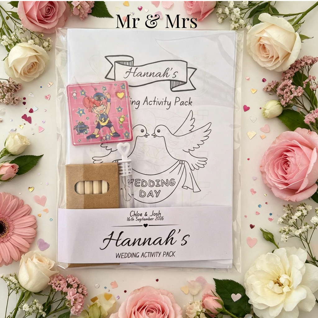 Child Wedding Activity Pack - Age 3 to 9 - Bride & Groom - Medium Pack