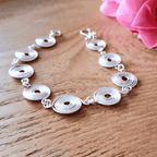side view of the silver spiral bracelet showing the thickness of the wire