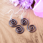 Large Copper Spiral earrings