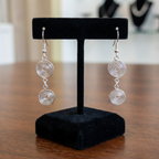 Double Closed Spiral Silver Earrings, Handmade Layered Drop Earrings, Gift for Her