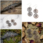 boho celtic copper earrings collage