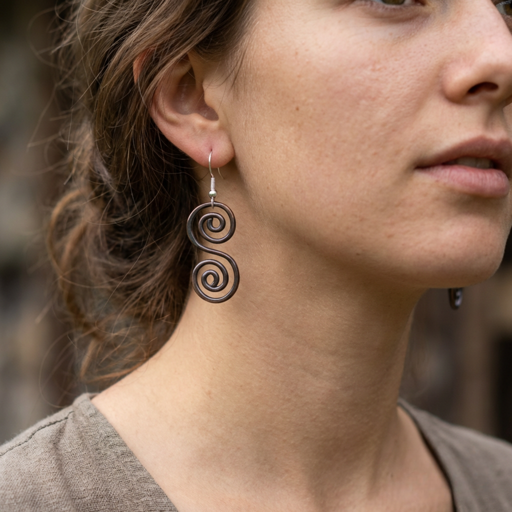 Boho jewellery copper celtic earrings statement earrings