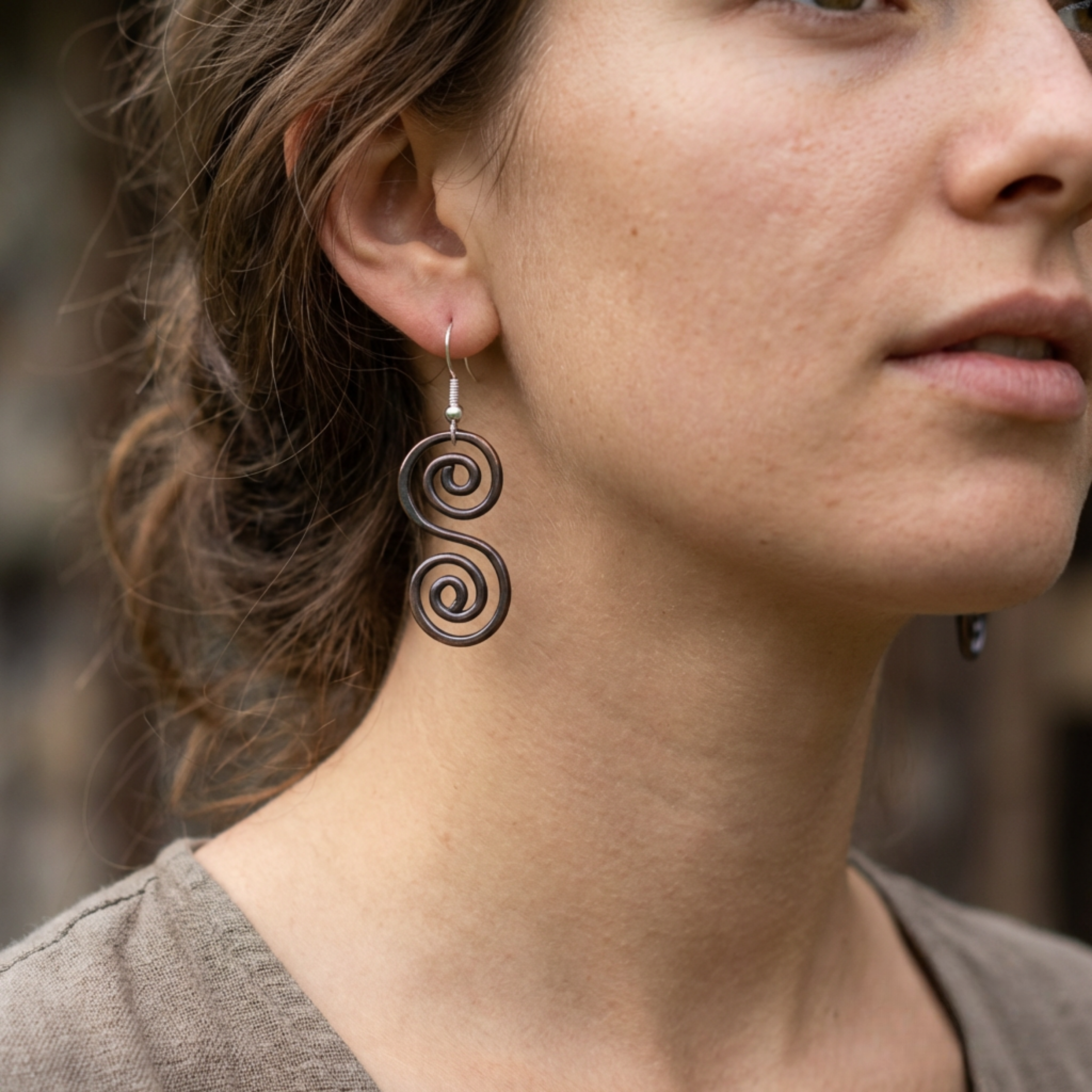 Boho jewellery copper celtic earrings statement earrings