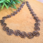Large Celtic Copper Spiral Necklace, Bold Handmade Wire Jewellery, Gift for Her