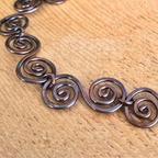 Large Celtic Copper Spiral Necklace, Bold Handmade Wire Jewellery, Gift for Her