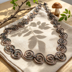 Large Celtic Copper Spiral Necklace, Bold Handmade Wire Jewellery, Gift for Her