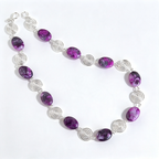Pink Crazy Lace Agate Silver Spiral Necklace, Handmade Wire and Bead Jewellery, Gift for Her