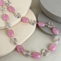 Pink Rhodochrosite Silver Spiral Necklace, Handmade Wire and Bead Jewellery, Gift for Her (Copy)