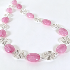 Pink Rhodochrosite Silver Spiral Necklace, Handmade Wire and Bead Jewellery, Gift for Her (Copy)