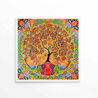 Spiral Tree of Life Mandala Greeting Card on white surface