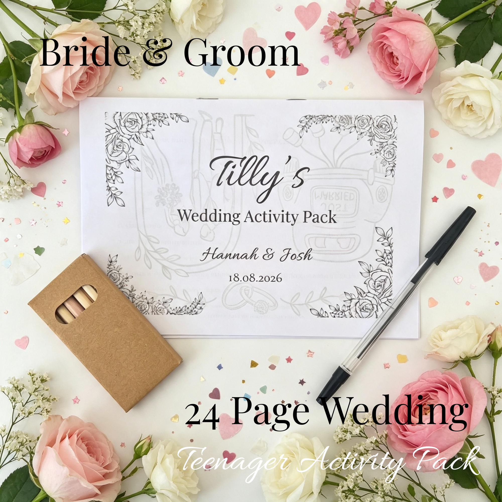 Teen Wedding Activity Pack - Age 10+ - Bride & Groom