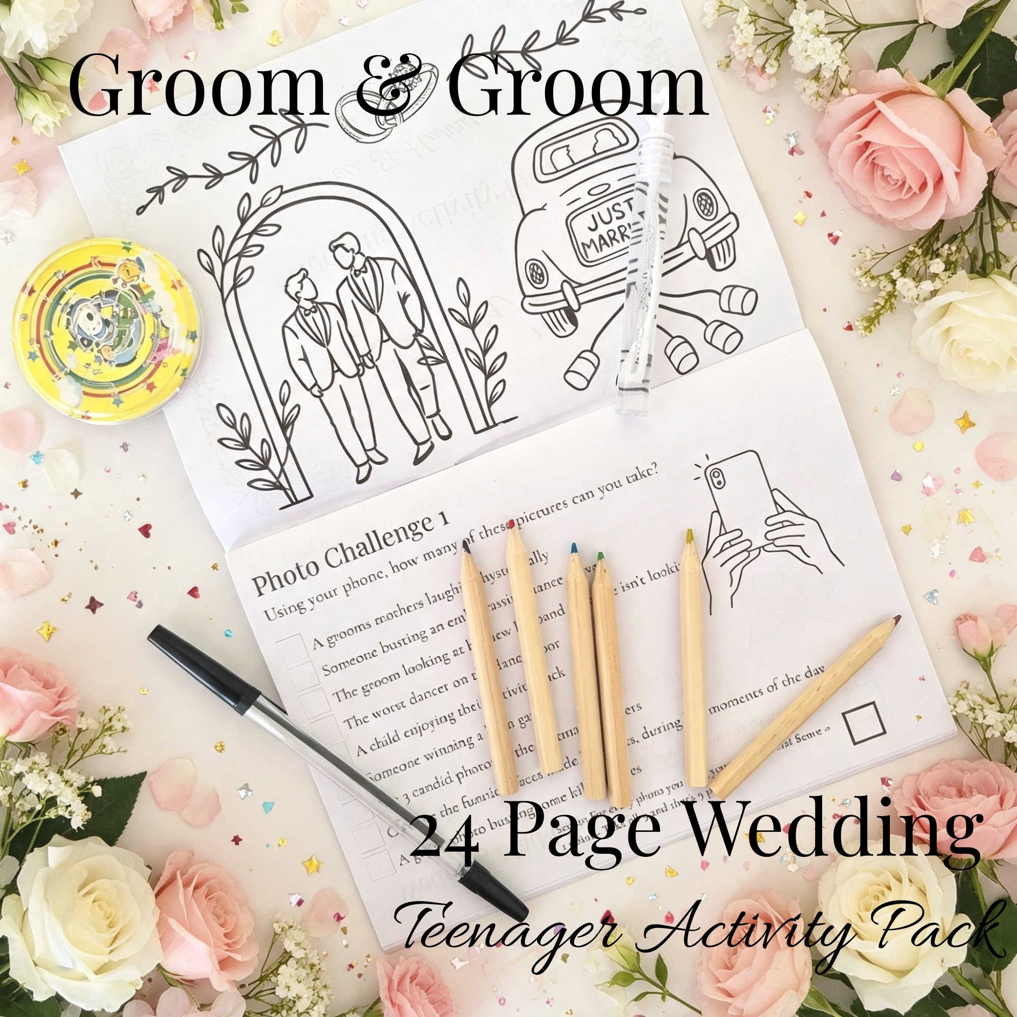 Teen Wedding Activity Pack - Age 10+ - Groom & Groom - Medium Pack