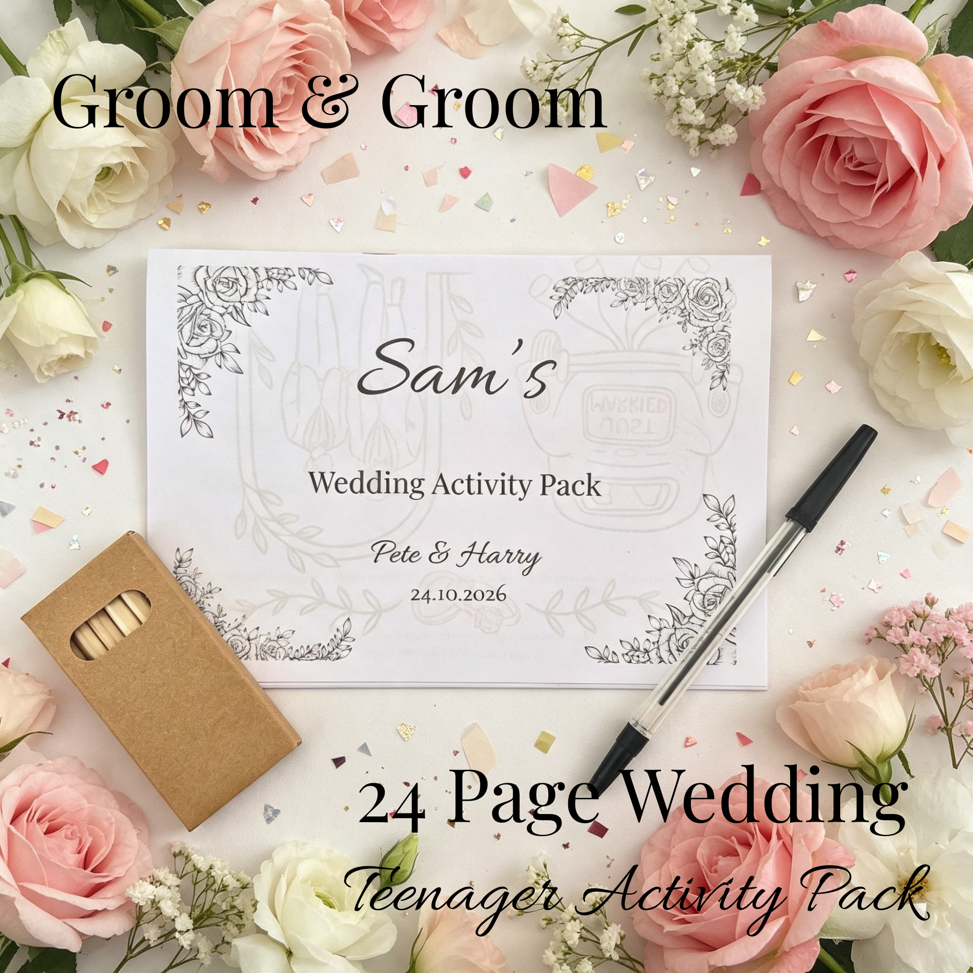 Teen Wedding Activity Pack - Age 10+ - Groom & Groom