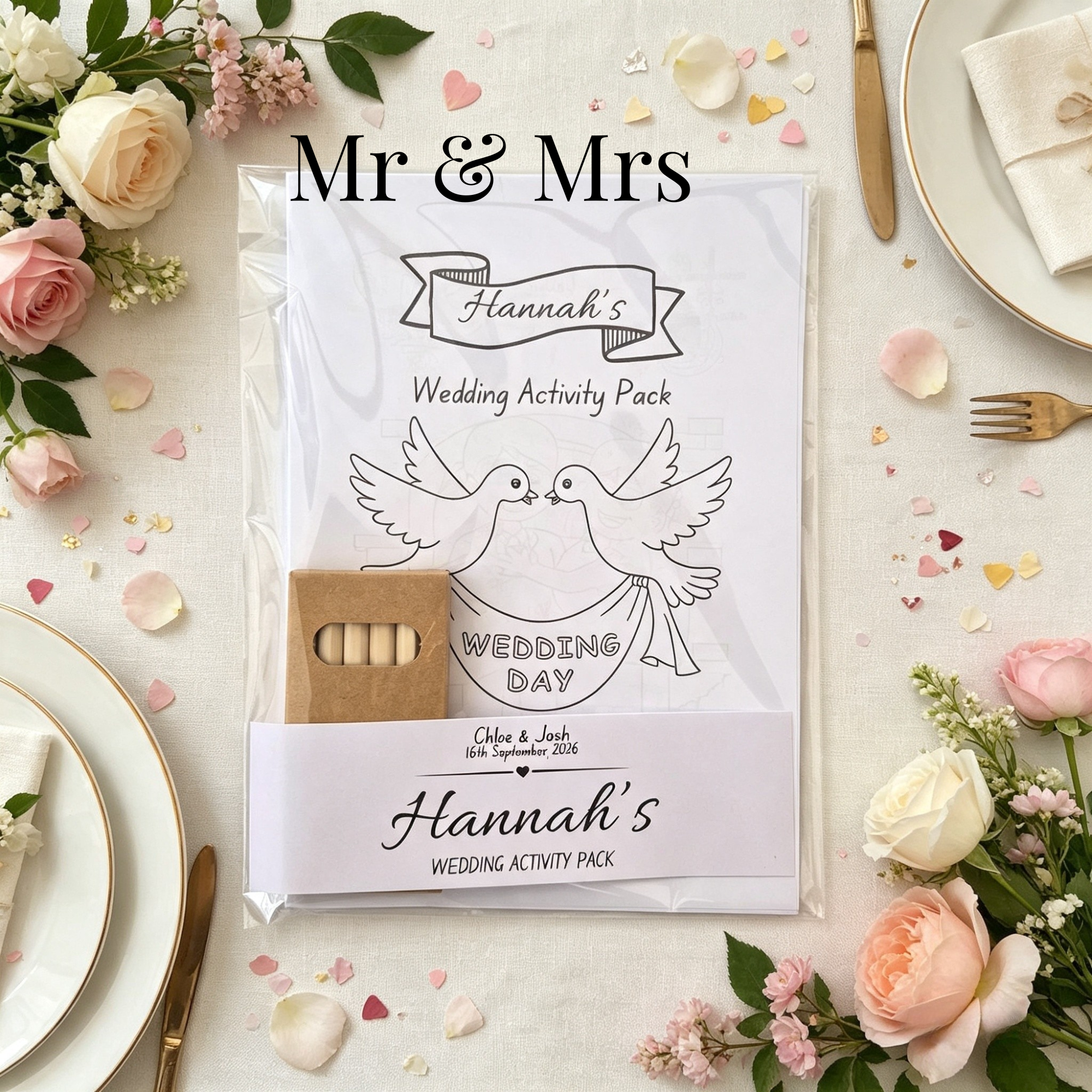 Child Wedding Activity Pack - Age 3 to 9 - Bride & Groom
