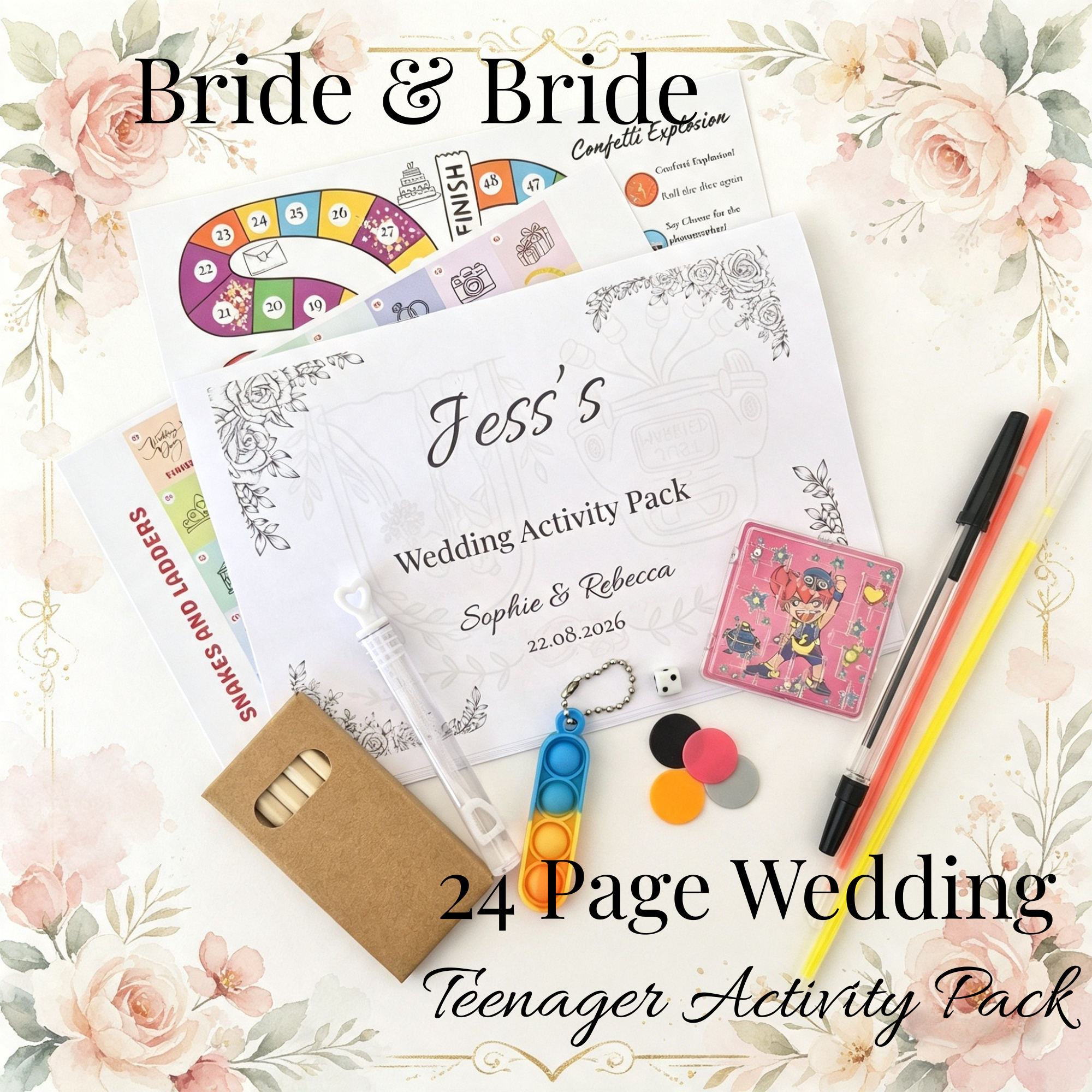 Teen Wedding Activity Pack - Age 10+ - Bride & Bride - Large Pack