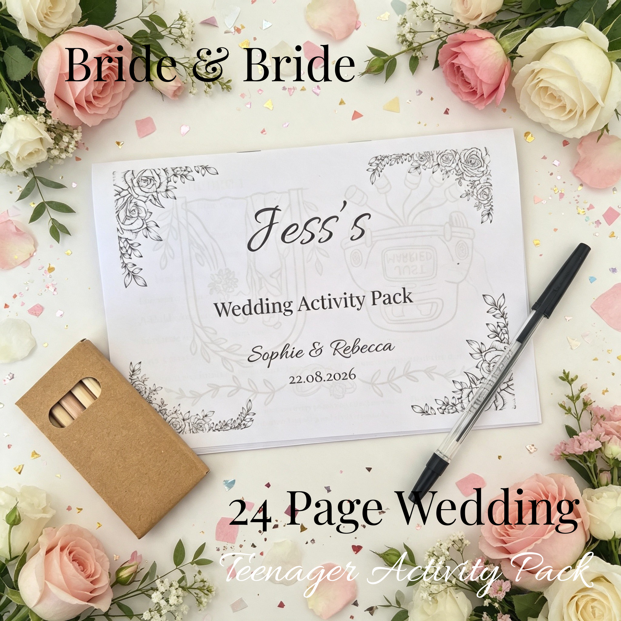 Teen Wedding Activity Pack - Age 10+ - Bride & Bride