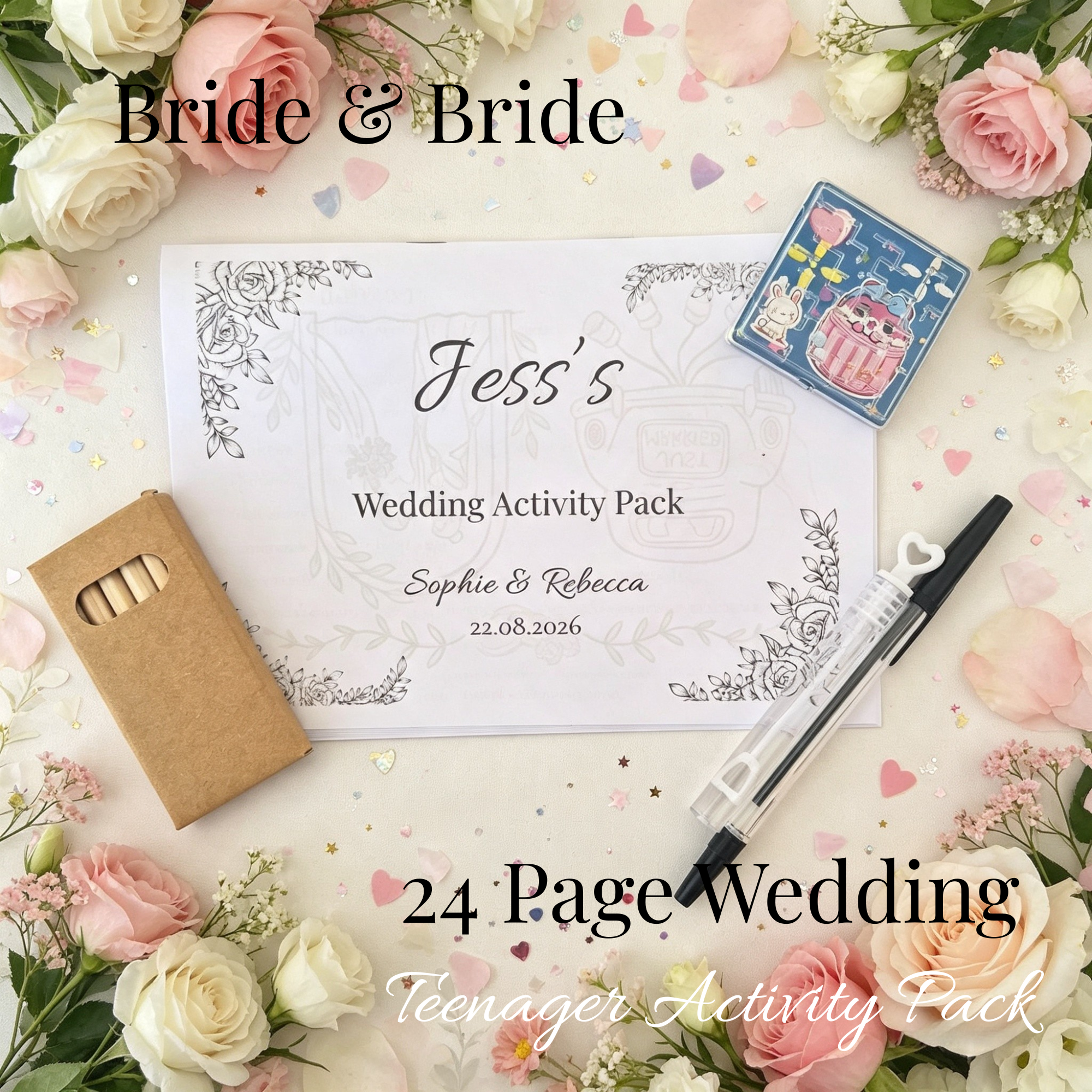 Teen Wedding Activity Pack - Age 10+ - Bride & Bride - Medium Pack