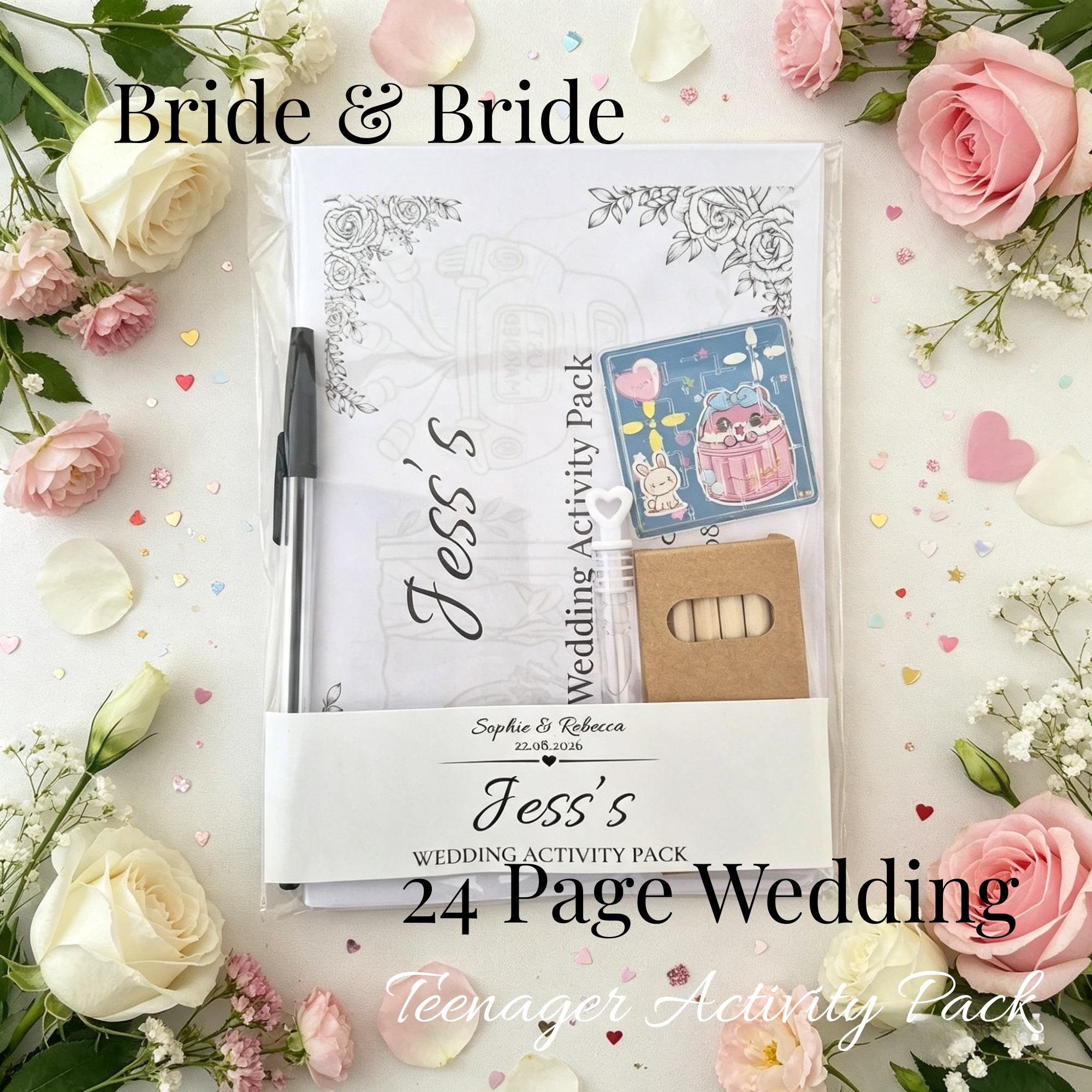 Teen Wedding Activity Pack - Age 10+ - Bride & Bride - Medium Pack