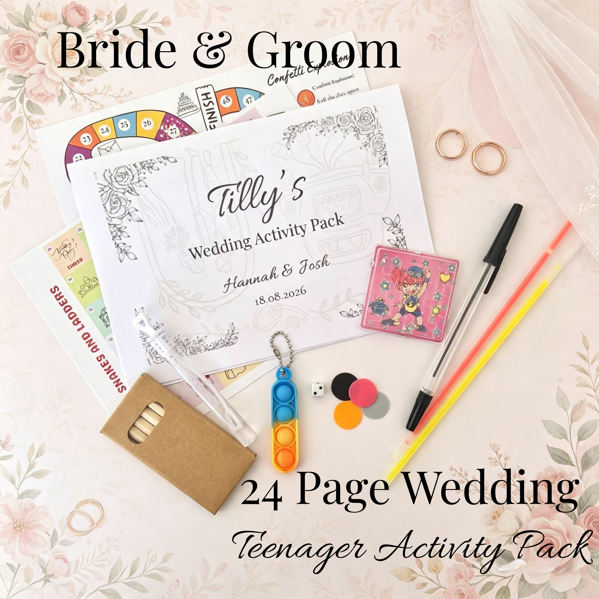 Teen Wedding Activity Pack - Age 10+ - Bride & Groom - Large Pack