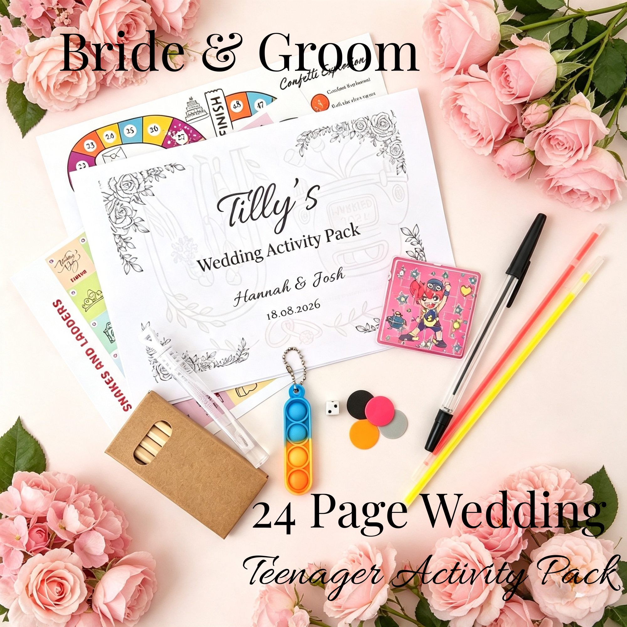 Teen Wedding Activity Pack - Age 10+ - Bride & Groom - Large Pack