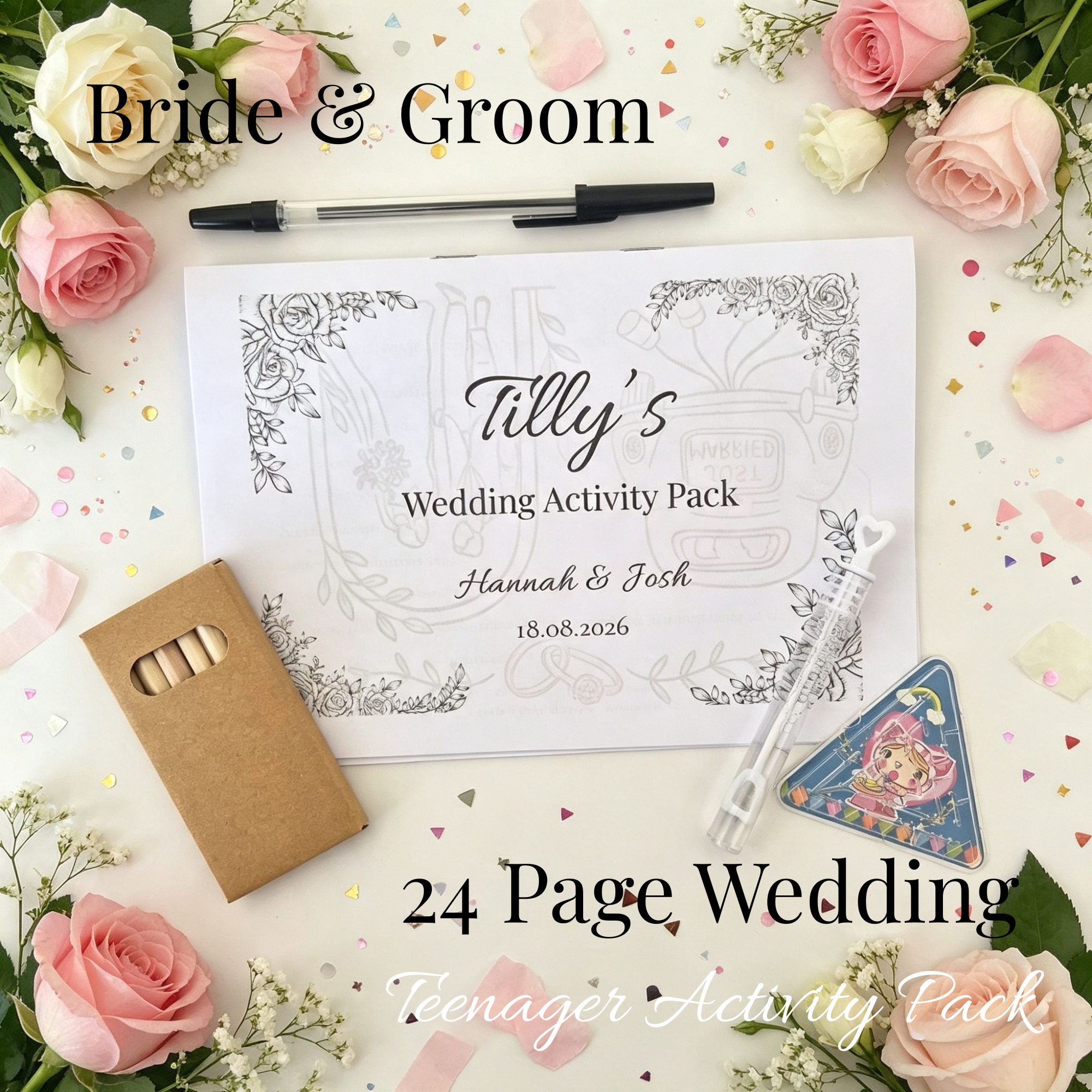 Teen Wedding Activity Pack - Age 10+ - Bride & Groom - Medium Pack